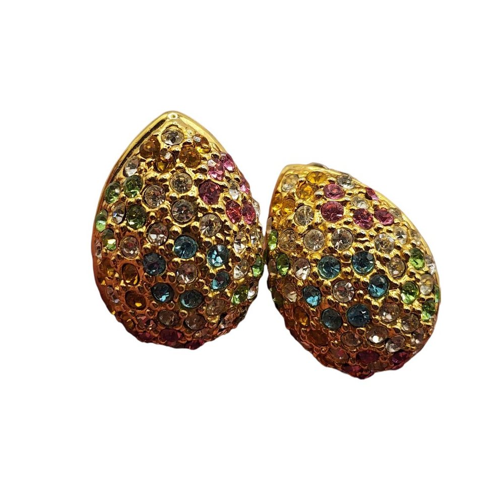 Vintage 80's Multicolor Easter Egg Earrings (A657)